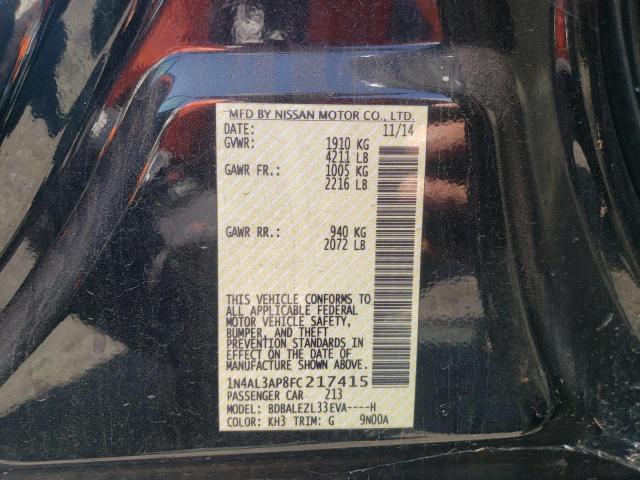 Photo 10 from auction – 2015 NISSAN ALTIMA with VIN 1N4AL3AP8FC217415