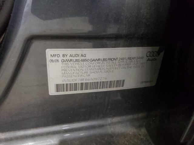 Photo 10 from auction – 2006 AUDI A4 2.0T QU with VIN WAUDF78E66A097276