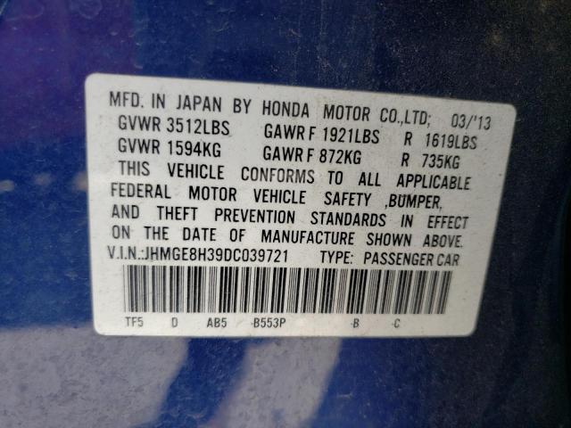 Photo 10 from auction – 2013 HONDA FIT with VIN JHMGE8H39DC039721
