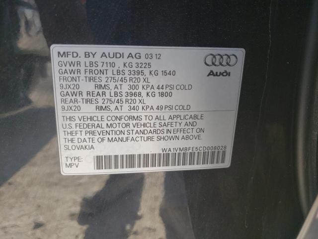 Photo 10 from auction – 2012 AUDI Q7 PRESTIG with VIN WA1VMBFE5CD008028