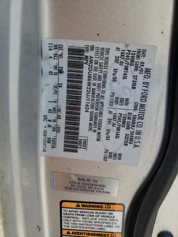 Photo 10 from auction – 2002 MERCURY MOUNTAINEE with VIN 4M2DU86W22UJ11624