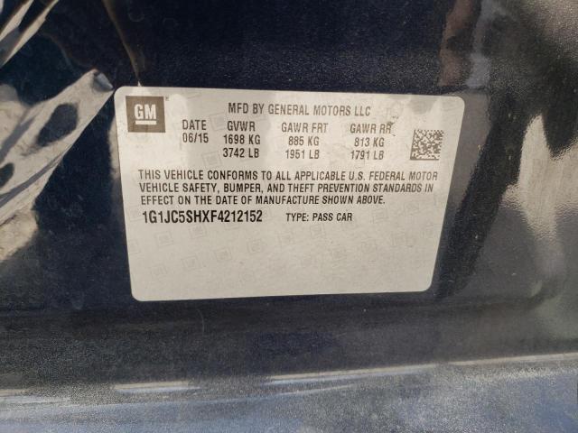 Photo 10 from auction – 2015 CHEVROLET SONIC LT with VIN 1G1JC5SHXF4212152