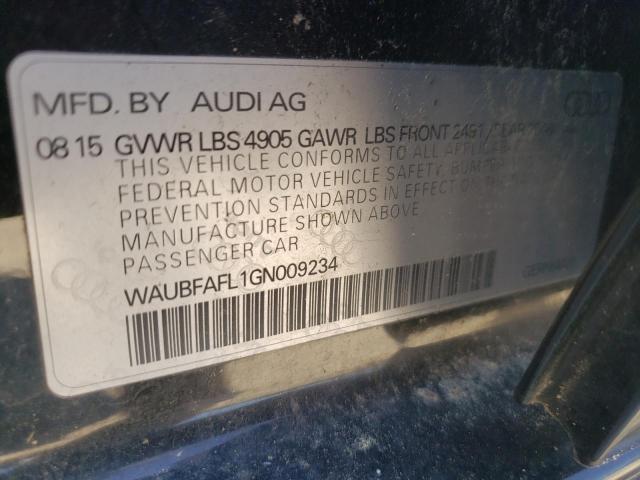Photo 10 from auction – 2016 AUDI A4 PREMIUM with VIN WAUBFAFL1GN009234