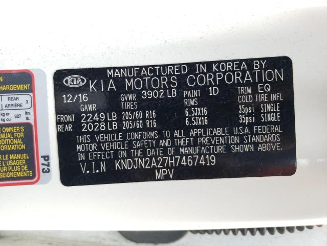 Photo 10 from auction – 2017 KIA SOUL with VIN KNDJN2A27H7467419