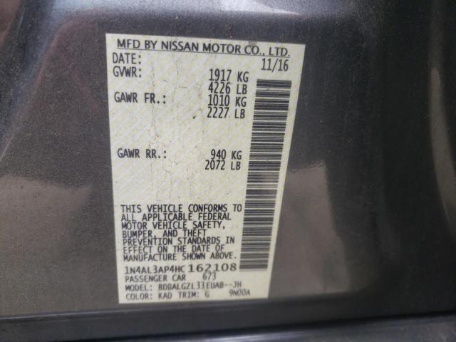 Photo 10 from auction – 2017 NISSAN ALTIMA 2.5 with VIN 1N4AL3AP4HC162108