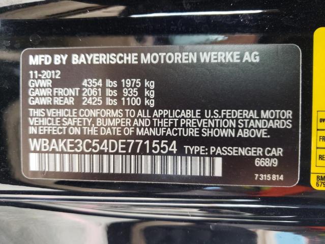 Photo 10 from auction – 2013 BMW 328 I with VIN WBAKE3C54DE771554