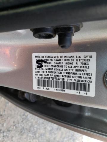 Photo 10 from auction – 2015 HONDA CIVIC SE with VIN 19XFB2F77FE047126