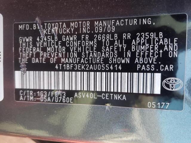 Photo 10 from auction – 2010 TOYOTA CAMRY BASE with VIN 4T1BF3EK2AU055414