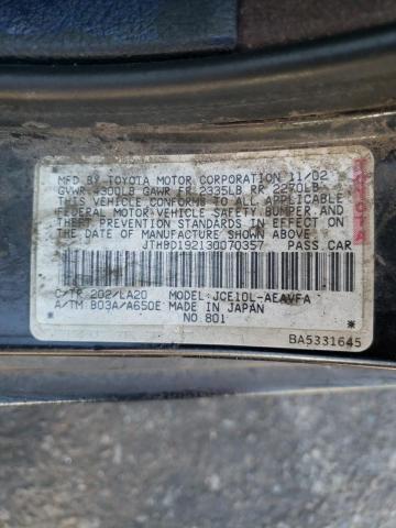 Photo 10 from auction – 2003 LEXUS IS 300 with VIN JTHBD192130070357