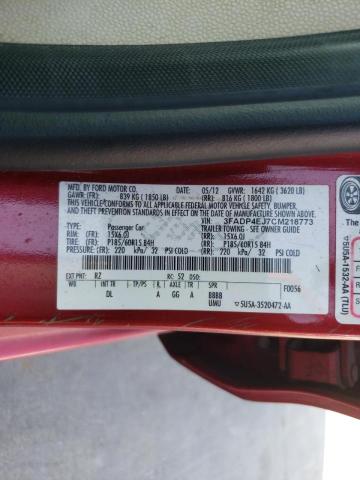 Photo 10 from auction – 2012 FORD FIESTA SE with VIN 3FADP4EJ7CM218773
