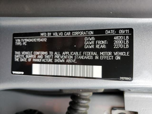 Photo 10 from auction – 2012 VOLVO S80 3.2 with VIN YV1940AS1C1154012