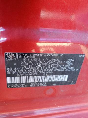 Photo 10 from auction – 2011 TOYOTA RAV4 with VIN 2T3ZF4DV8BW052624