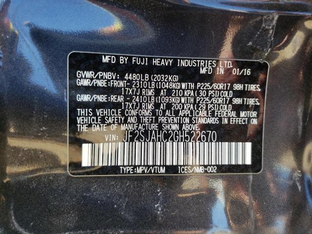 Фото 10 с аукциона – 2016 SUBARU FORESTER 2 с VIN JF2SJAHC2GH522670
