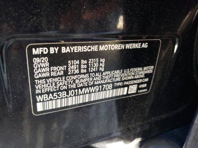 Photo 10 from auction – 2021 BMW 540 I with VIN WBA53BJ01MWW91708