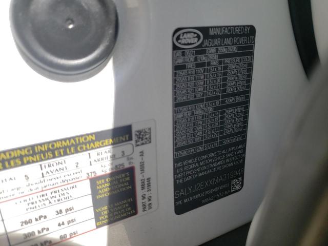 Photo 10 from auction – 2021 LAND ROVER RANGE ROVE with VIN SALYJ2EXXMA319948
