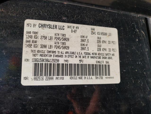 Photo 10 from auction – 2008 DODGE NITRO SLT with VIN 1D8GU58K98W129290