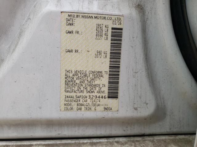 Photo 10 from auction – 2016 NISSAN ALTIMA 2.5 with VIN 1N4AL3AP1GN329446