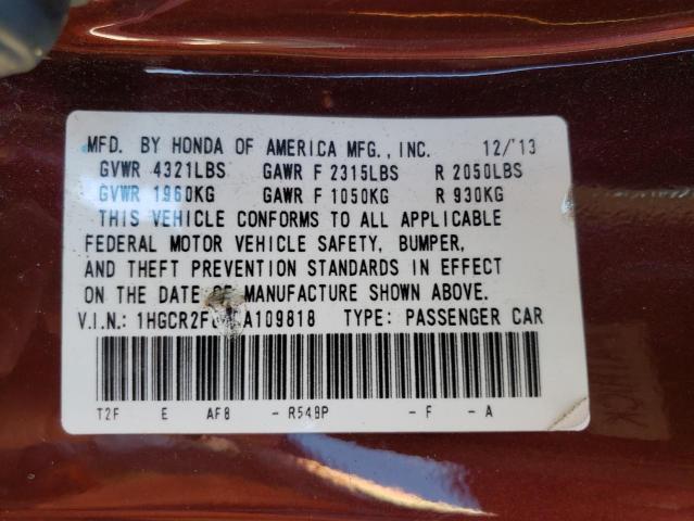 Photo 10 from auction – 2014 HONDA ACCORD EXL with VIN 1HGCR2F84EA109818