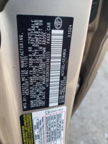 Photo 10 from auction – 2006 TOYOTA CAMRY LE with VIN 4T1BE32K06U136555