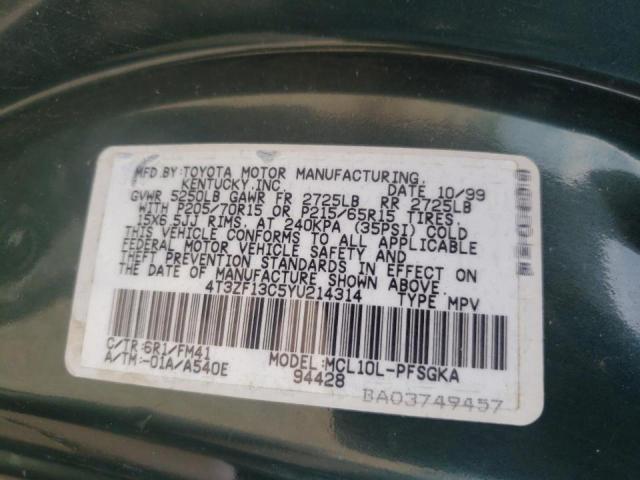 Photo 10 from auction – 2000 TOYOTA SIENNA with VIN 4T3ZF13C5YU214314