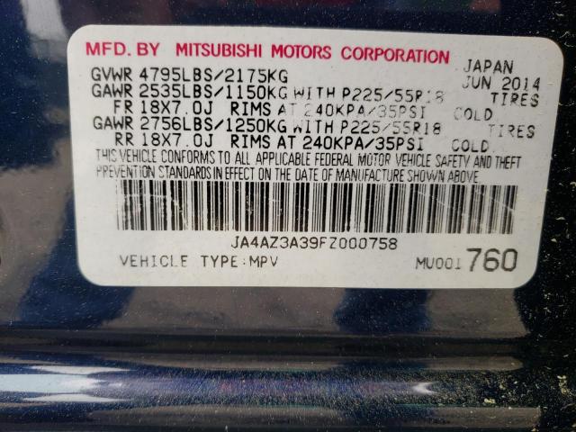 Photo 10 from auction – 2015 MITSUBISHI OUTLANDER with VIN JA4AZ3A39FZ000758