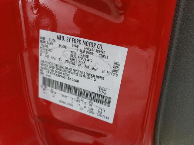 Photo 10 from auction – 2008 FORD F150 with VIN 1FTRX12W48FB19558