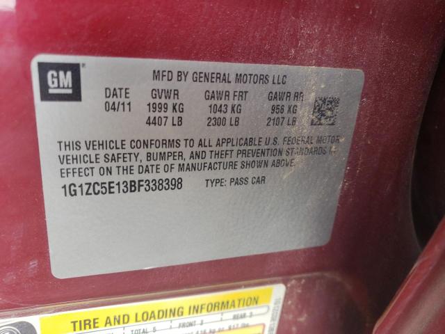 Photo 10 from auction – 2011 CHEVROLET MALIBU 1LT with VIN 1G1ZC5E13BF338398