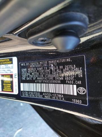 Photo 10 from auction – 2012 TOYOTA CAMRY BASE with VIN 4T1BF1FK6CU099096