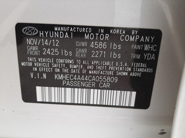 Photo 10 from auction – 2012 HYUNDAI SONATA HYB with VIN KMHEC4A44CA055809