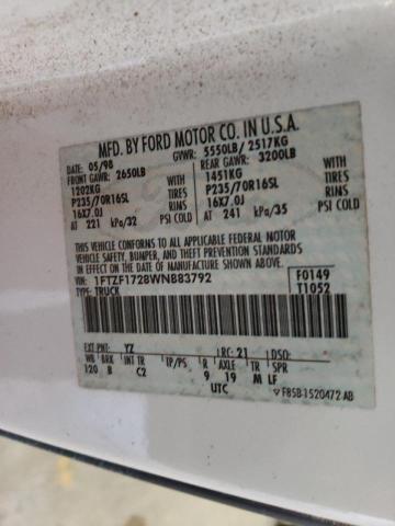 Photo 10 from auction – 1998 FORD F150 with VIN 1FTZF1728WNB83792
