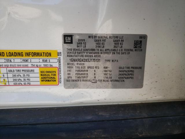 Photo 10 from auction – 2014 CHEVROLET TRAVERSE L with VIN 1GNKRGKDXEJ175131