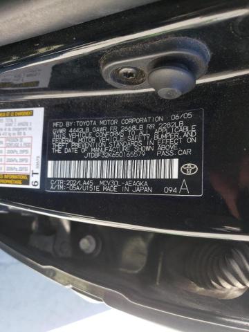 Photo 10 from auction – 2005 TOYOTA CAMRY LE with VIN JTDBF32K650165579