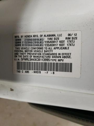 Photo 10 from auction – 2012 HONDA ODYSSEY EX with VIN 5FNRL5H4XCB113995