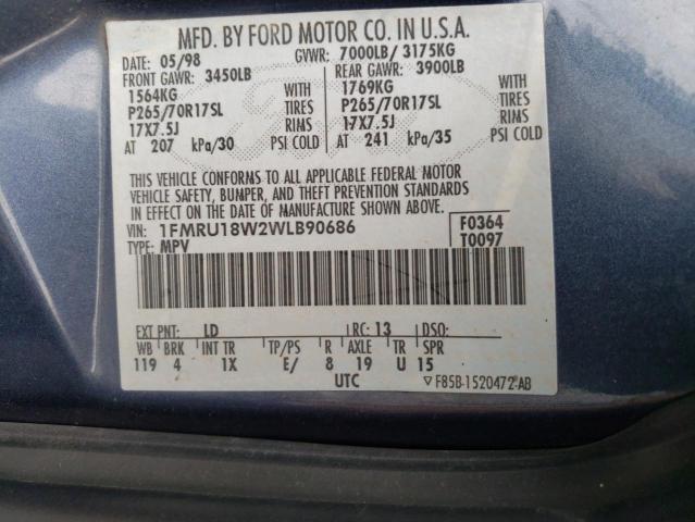 Photo 10 from auction – 1998 FORD EXPEDITION with VIN 1FMRU18W2WLB90686