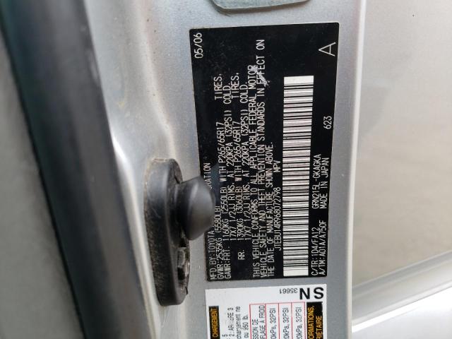Photo 10 from auction – 2006 TOYOTA 4RUNNER SR with VIN JTEBU14R968072798