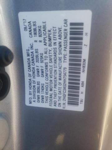 Photo 10 from auction – 2017 HONDA CIVIC SI with VIN 2HGFC3A52HH754779