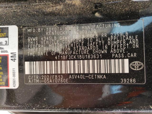 Photo 10 from auction – 2011 TOYOTA CAMRY BASE with VIN 4T1BF3EK1BU183631