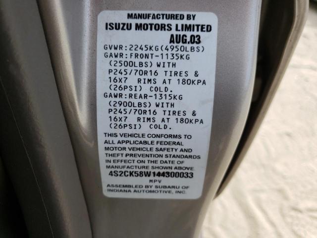Photo 10 from auction – 2004 ISUZU RODEO S with VIN 4S2CK58W144300033