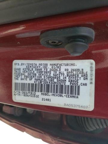 Photo 10 from auction – 2003 TOYOTA CAMRY LE with VIN 4T1BF32K43U043272