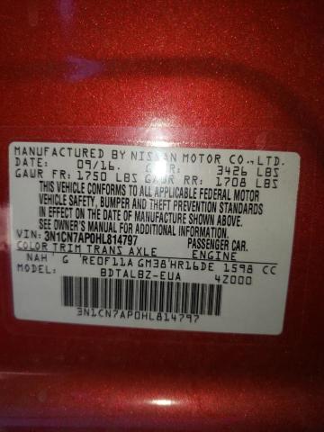 Photo 10 from auction – 2017 NISSAN VERSA S with VIN 3N1CN7AP0HL814797