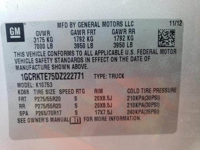 Photo 10 from auction – 2013 CHEVROLET SILVERADO with VIN 1GCRKTE75DZ222771
