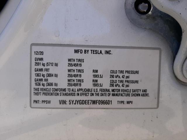 Photo 10 from auction – 2021 TESLA MODEL Y with VIN 5YJYGDEE7MF096601