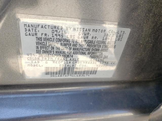 Photo 10 from auction – 2016 NISSAN SENTRA S with VIN 3N1AB7AP9GL683674