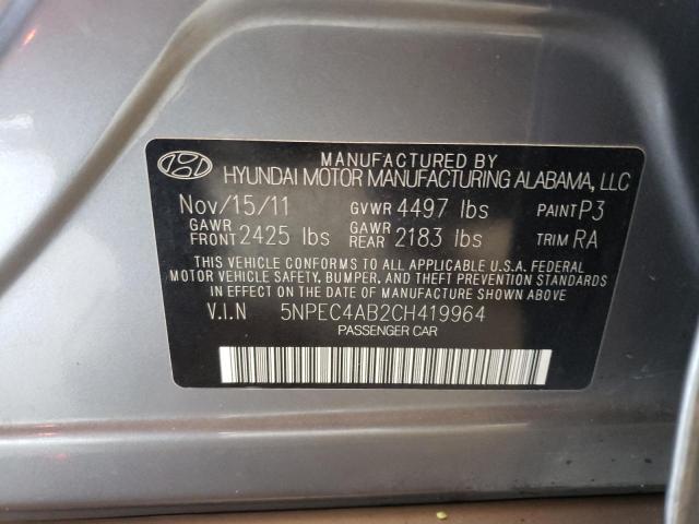 Photo 10 from auction – 2012 HYUNDAI SONATA SE with VIN 5NPEC4AB2CH419964