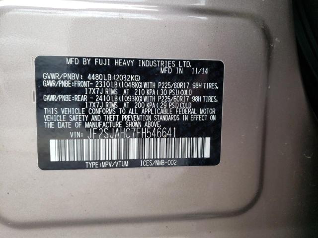 Photo 10 from auction – 2015 SUBARU FORESTER 2 with VIN JF2SJAHC7FH546641