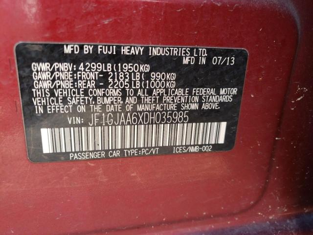 Photo 10 from auction – 2013 SUBARU IMPREZA with VIN JF1GJAA6XDH035985