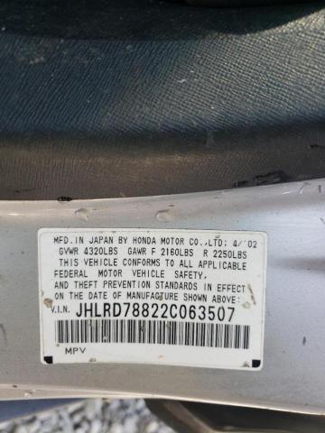 Photo 10 from auction – 2002 HONDA CR-V EX with VIN JHLRD78822C063507