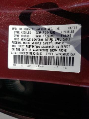 Photo 10 from auction – 2014 HONDA ACCORD LX with VIN 1HGCR2F37EA203857