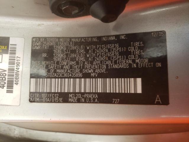 Photo 10 from auction – 2006 TOYOTA SIENNA with VIN 5TDZA23C36S435896
