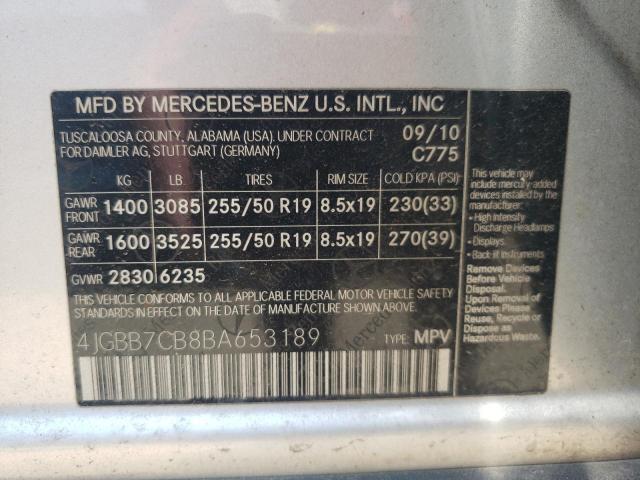 Photo 10 from auction – 2011 MERCEDES-BENZ ML 550 4MA with VIN 4JGBB7CB8BA653189
